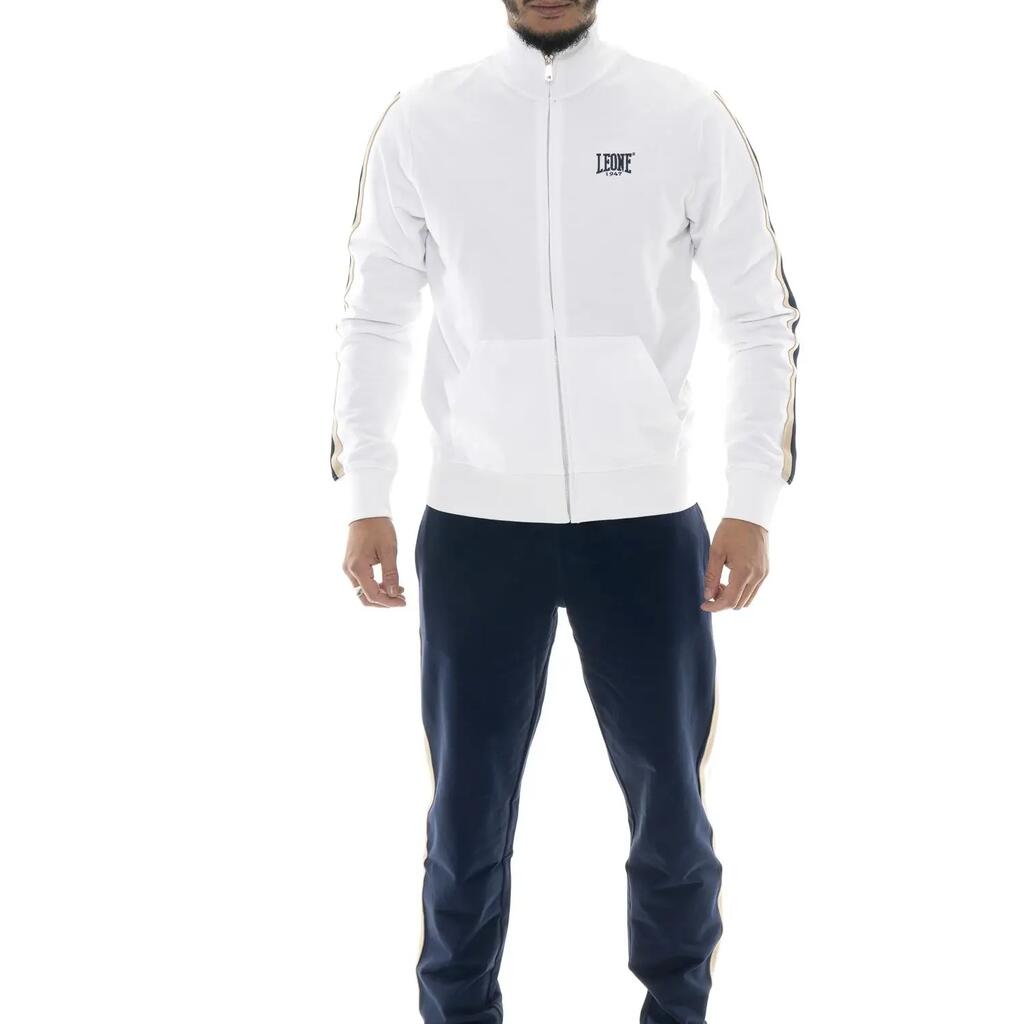Leone Easy men's tracksuit with collar and zip in non-brushed cotton
