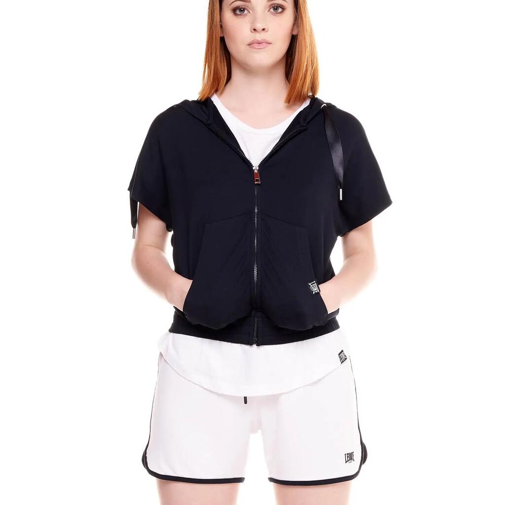 Woman hoody short sleeves Black Boring
