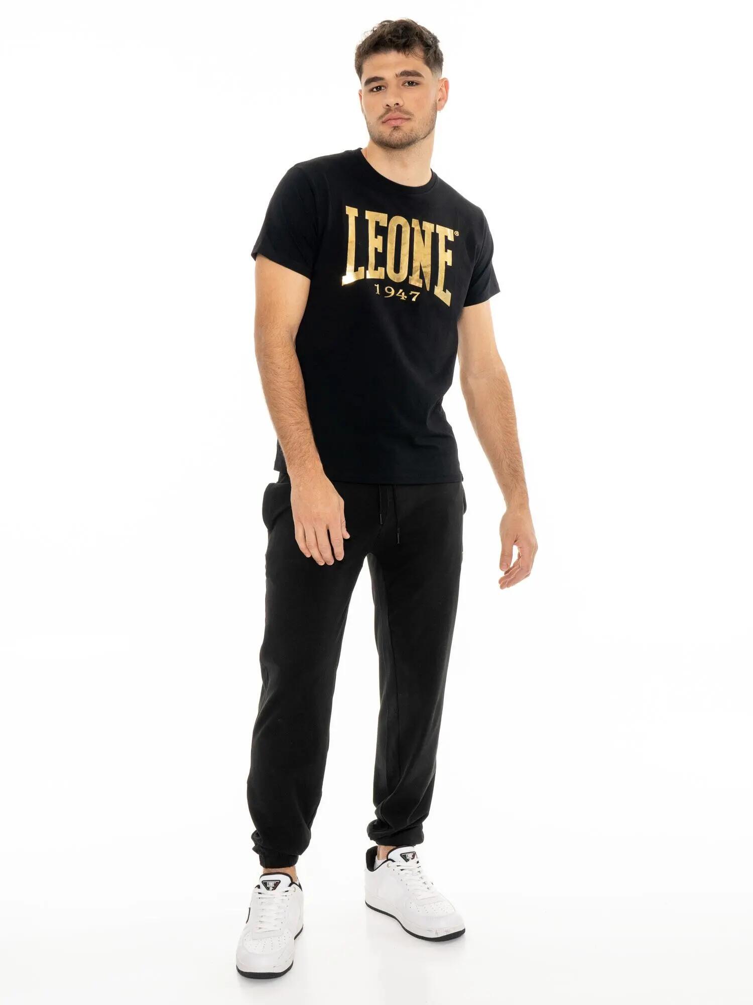 Stretch katoenen T-shirt met korte mouwen en groot Leone Basic-logo 2/5