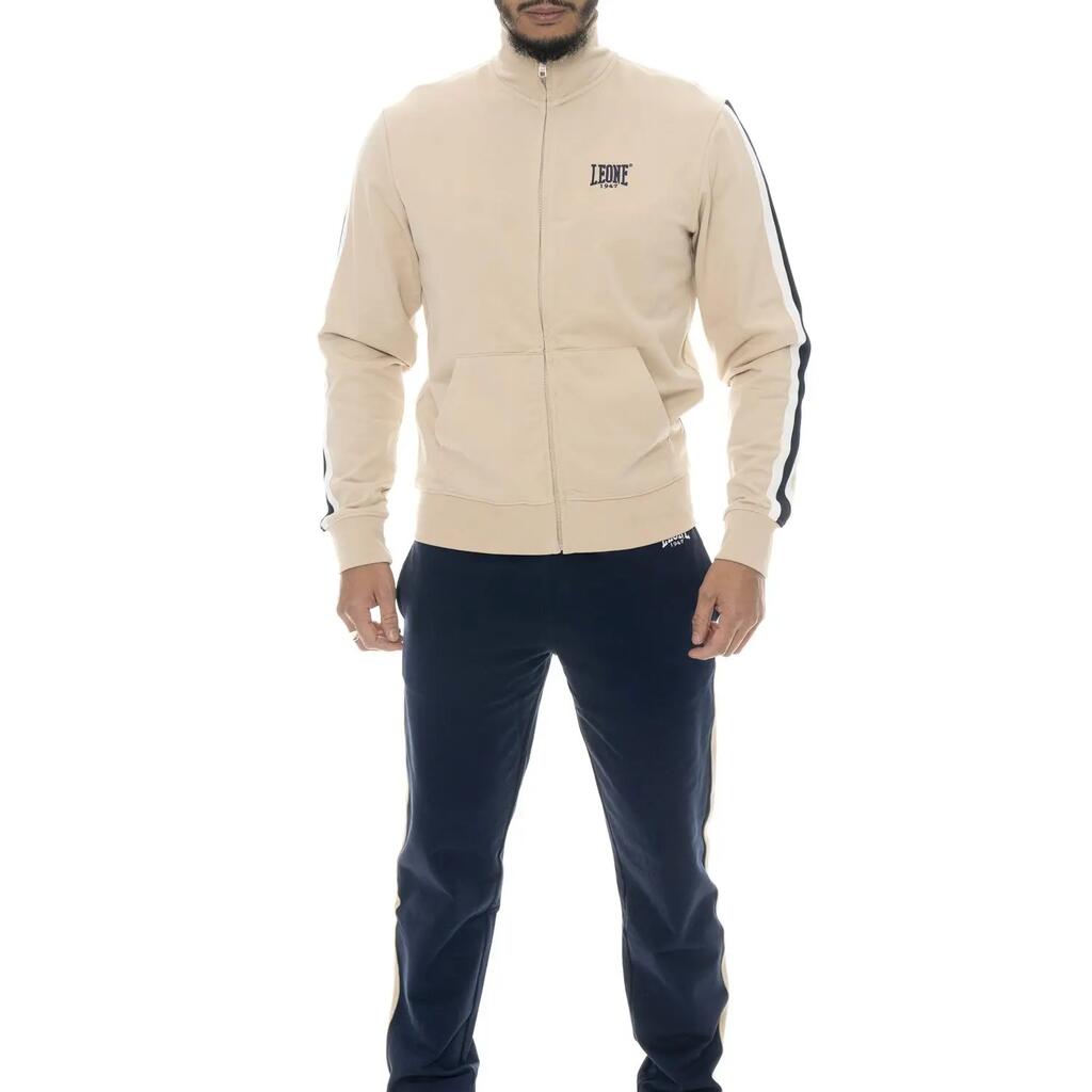 Leone Easy men's tracksuit with collar and zip in non-brushed cotton