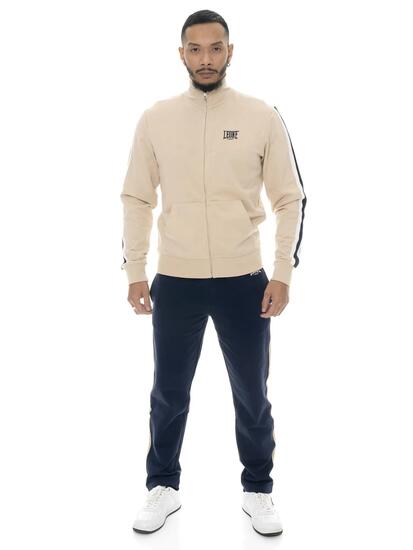 Survêtement Leone Easy pour homme, col et fermeture éclair, en coton non brossé