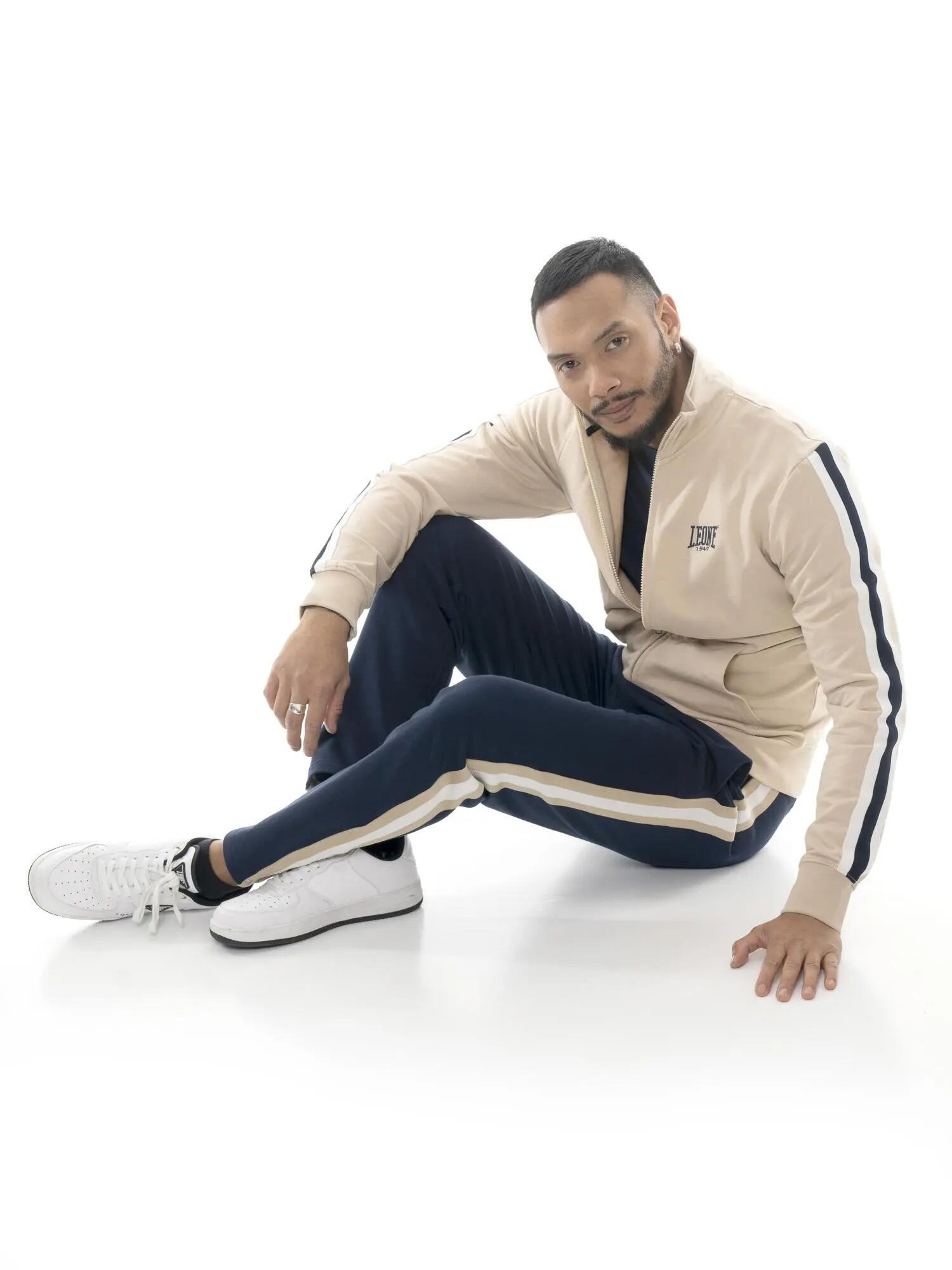 Survêtement Leone Easy pour homme, col et fermeture éclair, en coton non brossé 5/5