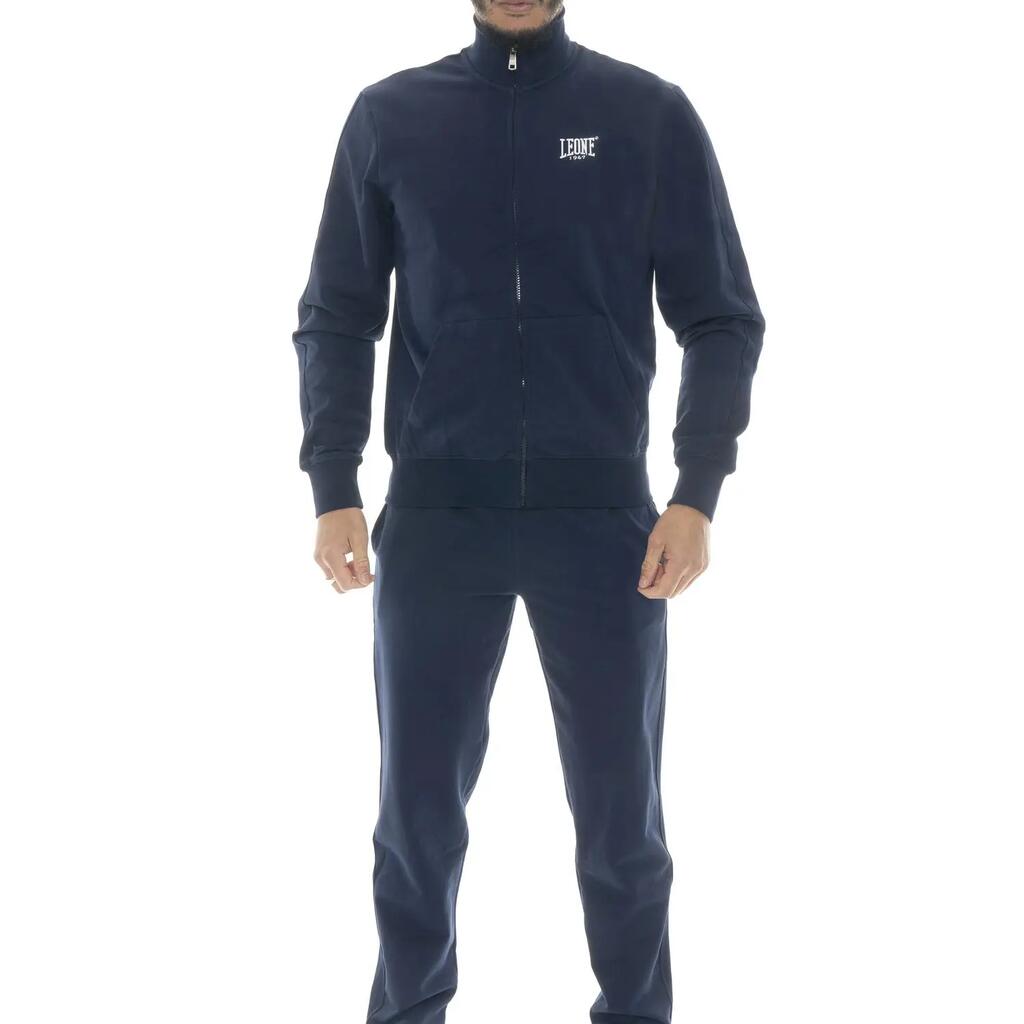 Leone Easy men's tracksuit with collar and zip in non-brushed cotton