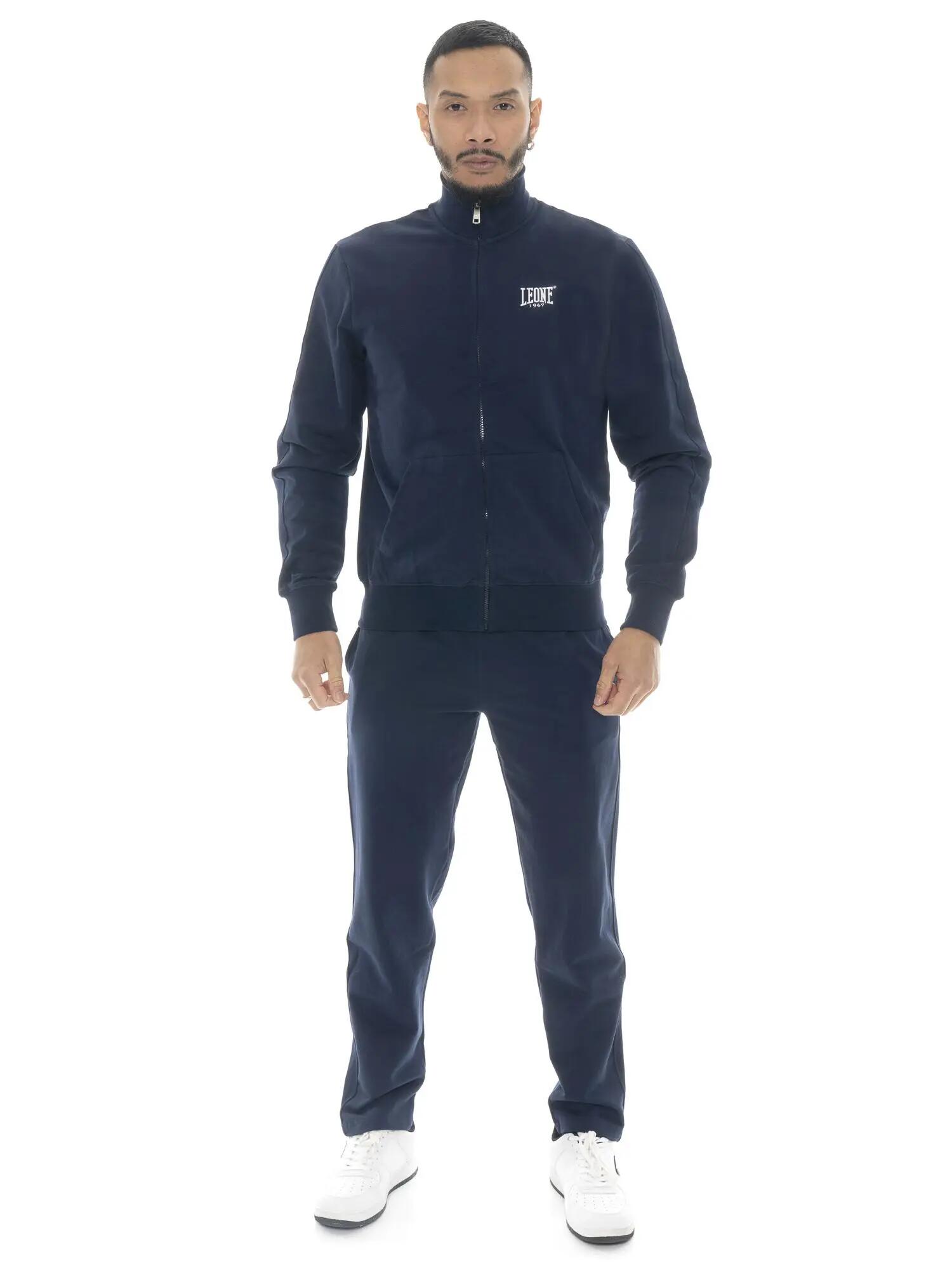 Survêtement Leone Easy pour homme, col et fermeture éclair, en coton non brossé 1/5