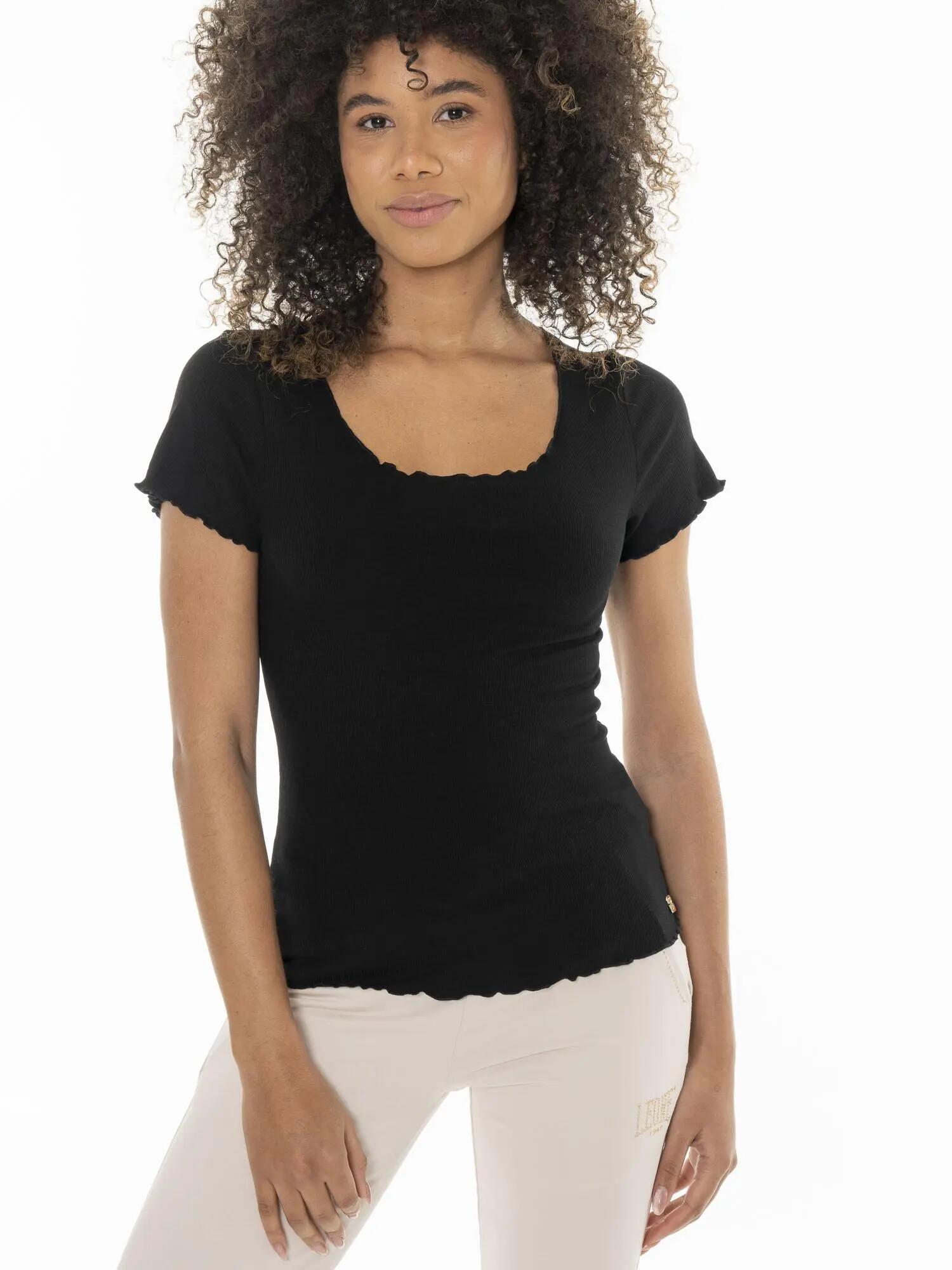 T-shirt da donna in costina elasticizzata Leone Chic Gold 5/7