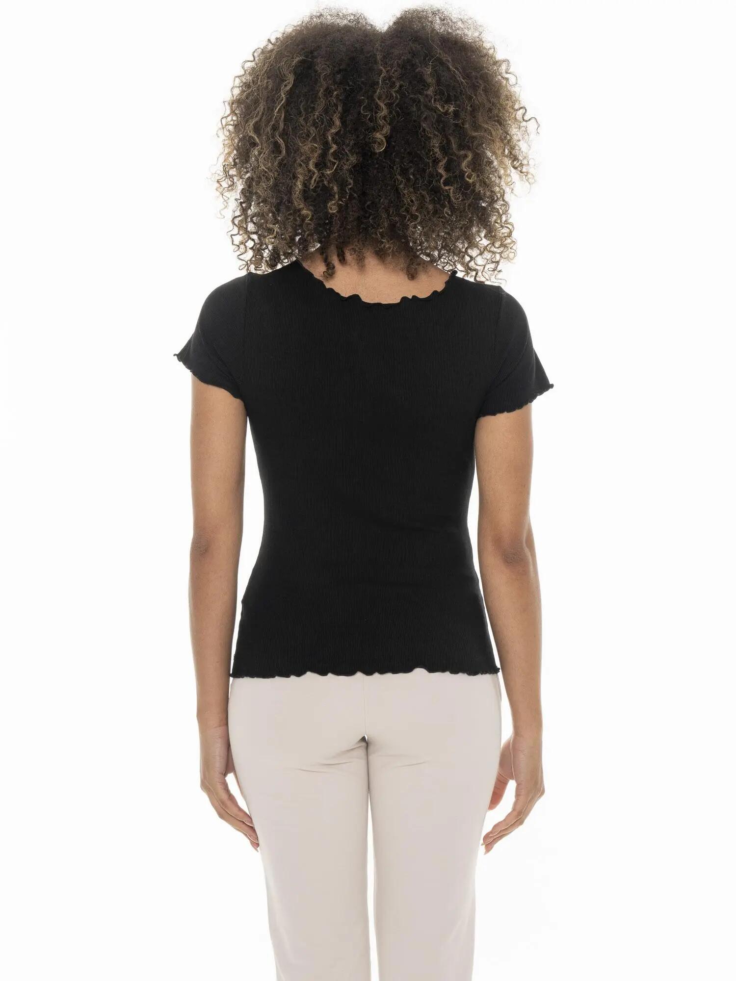 T-shirt da donna in costina elasticizzata Leone Chic Gold 4/7