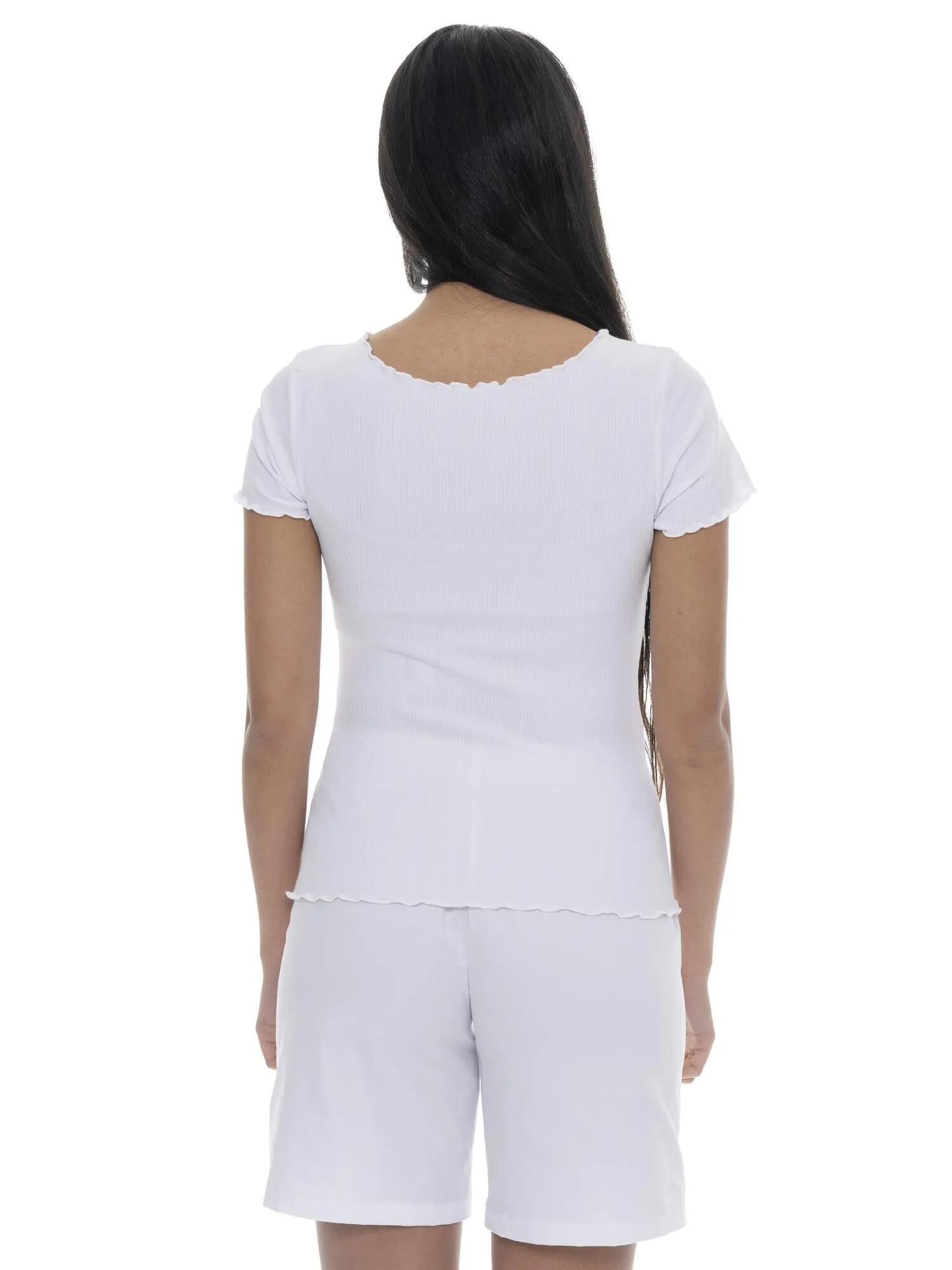 Camiseta mujer Leone Chic Gold canalé elástico 4/7