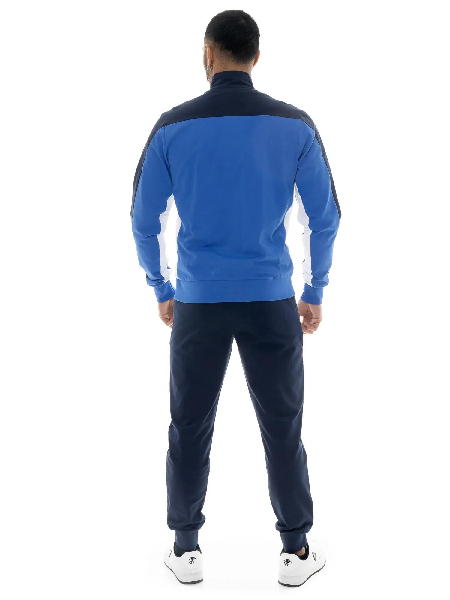 Chándal de hombre Leone Basic de algodón no perchado con cuello y cremallera 4/5