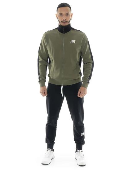 Survêtement homme Leone Basic en coton non brossé avec col et zip