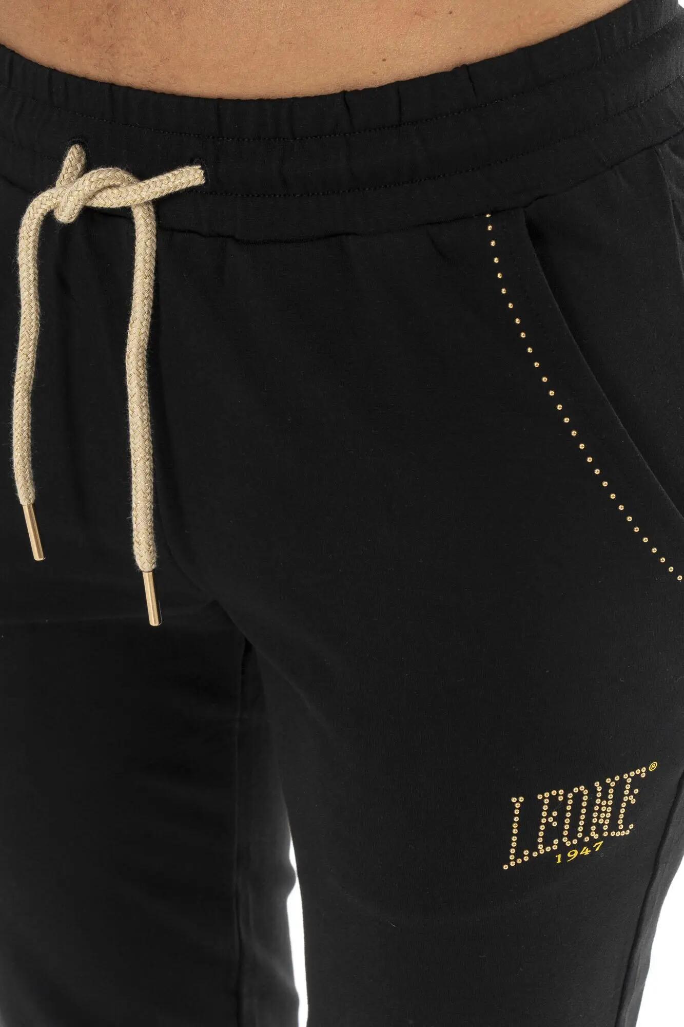 Tuta da donna in cotone non garzato con colletto e zip Leone Chic Gold 3/7