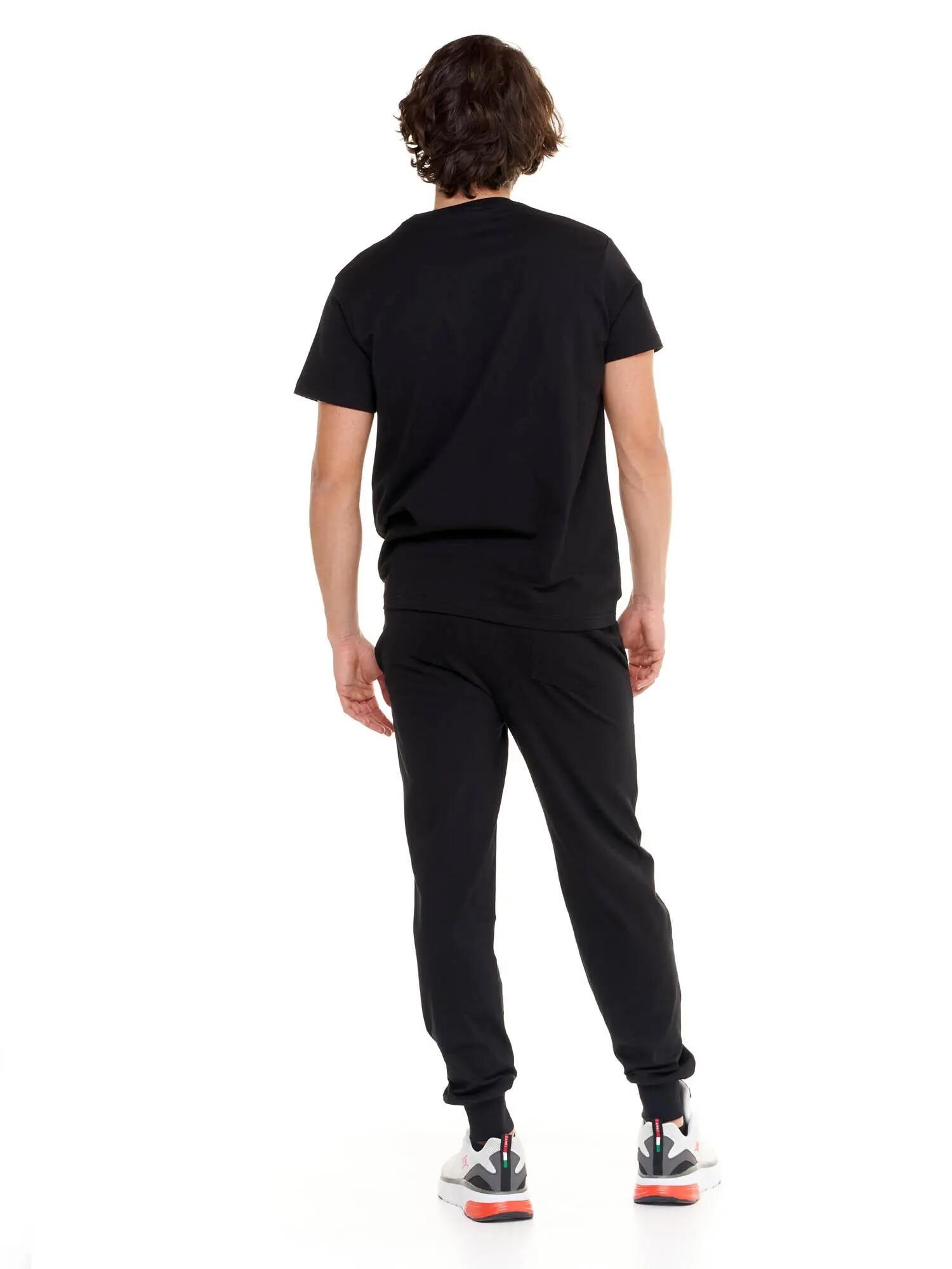 Stretch katoenen T-shirt met korte mouwen en groot Leone Basic-logo 4/5
