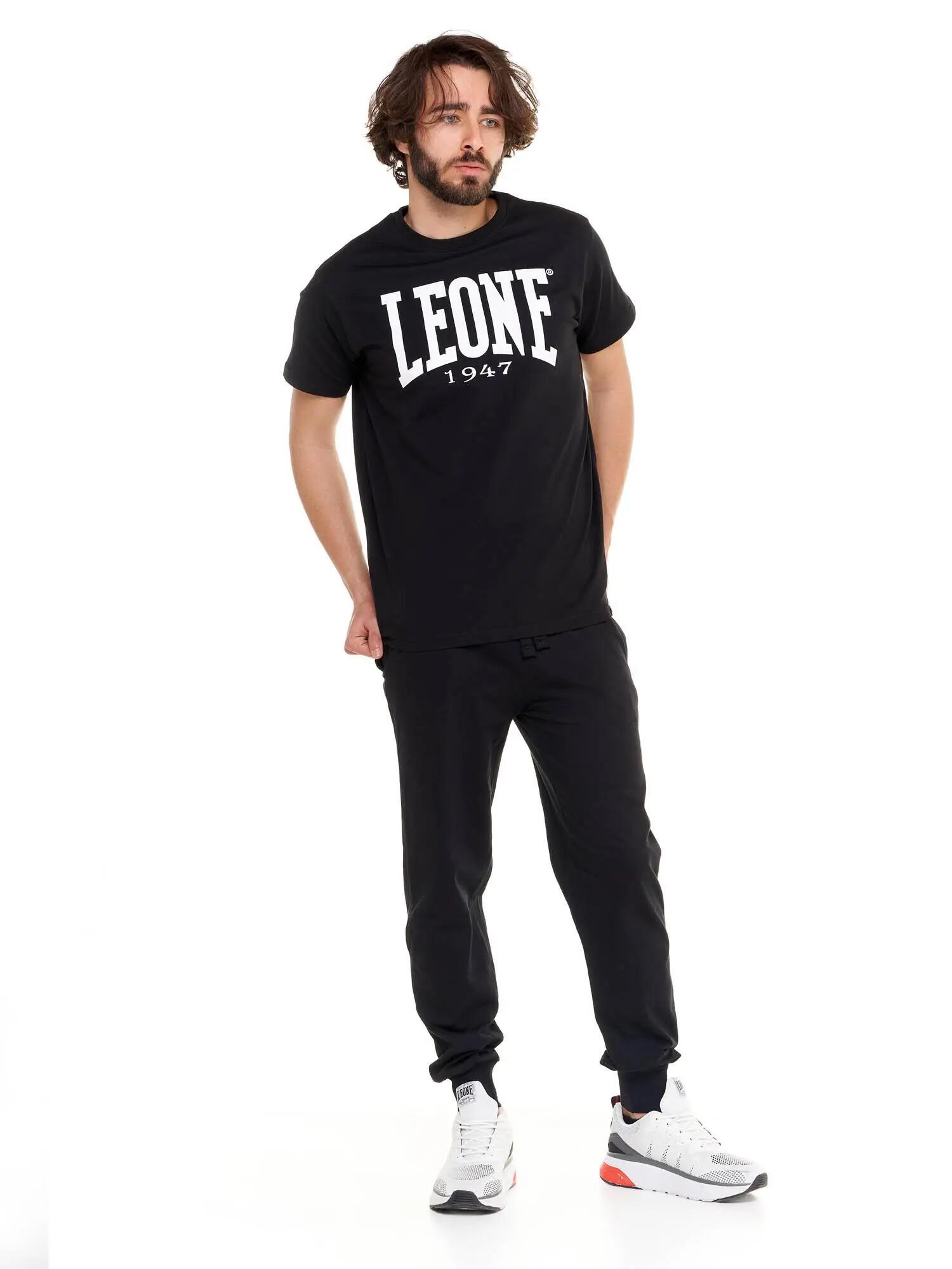 Stretch katoenen T-shirt met korte mouwen en groot Leone Basic-logo 2/5