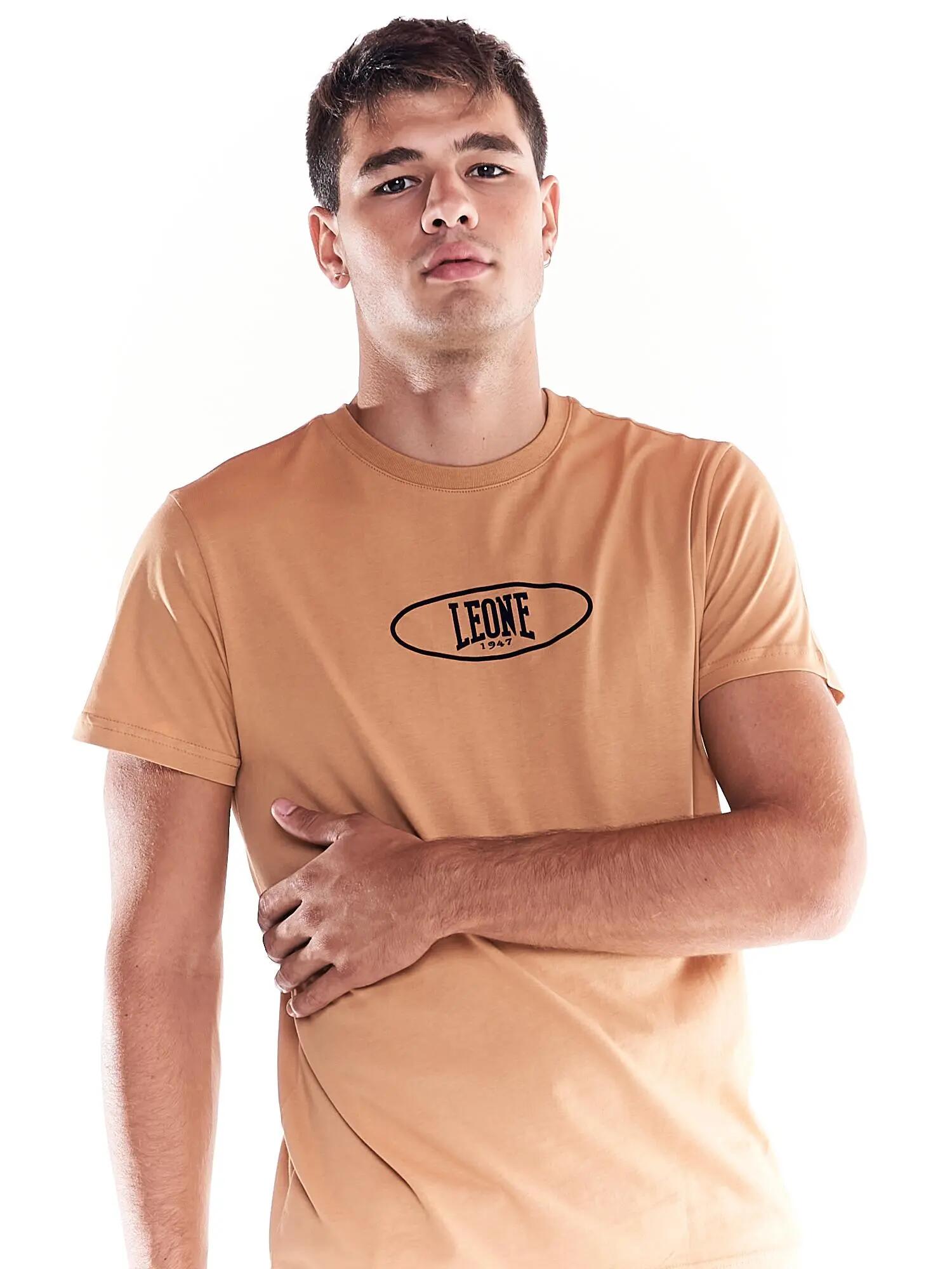 Heren T-shirt met centrale logoprint in Earth Tones 5/6