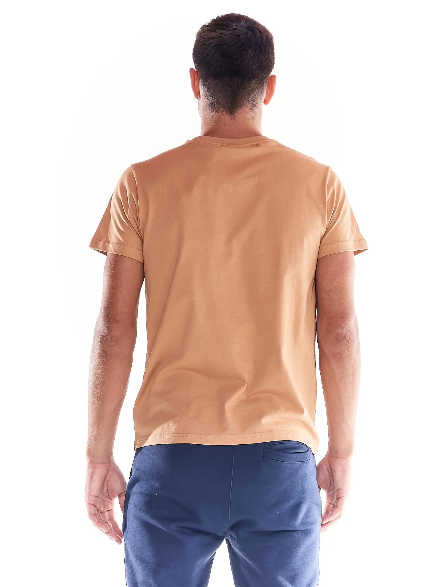 Heren T-shirt met centrale logoprint in Earth Tones 4/6