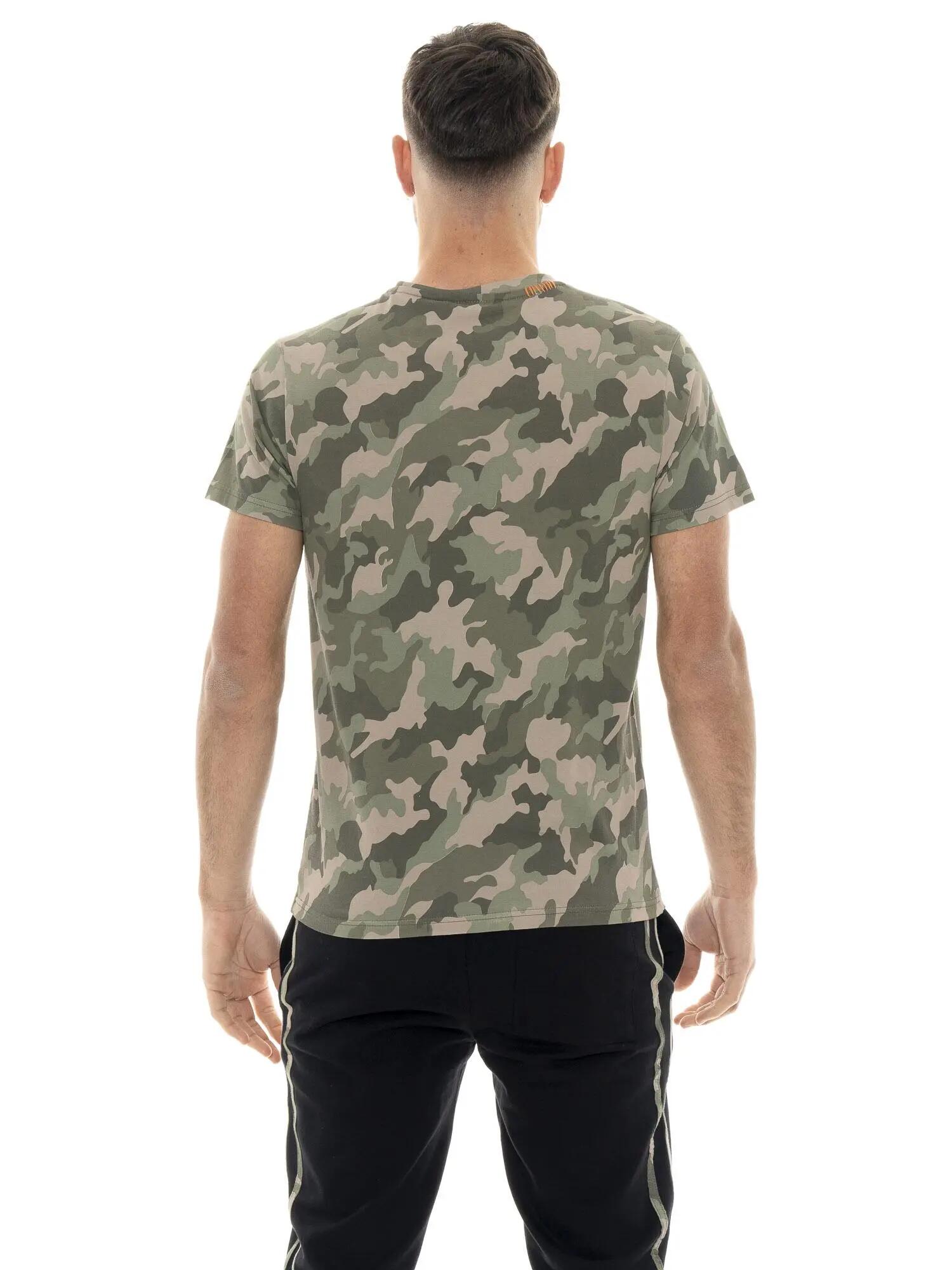 Leone Military 1947 Herren Kurzarm-T-Shirt aus Baumwolle mit Tarnmuster 4/5
