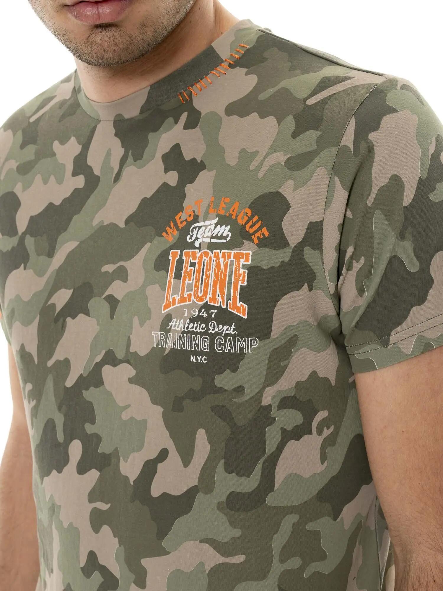 Leone Military 1947 Herren Kurzarm-T-Shirt aus Baumwolle mit Tarnmuster 3/5