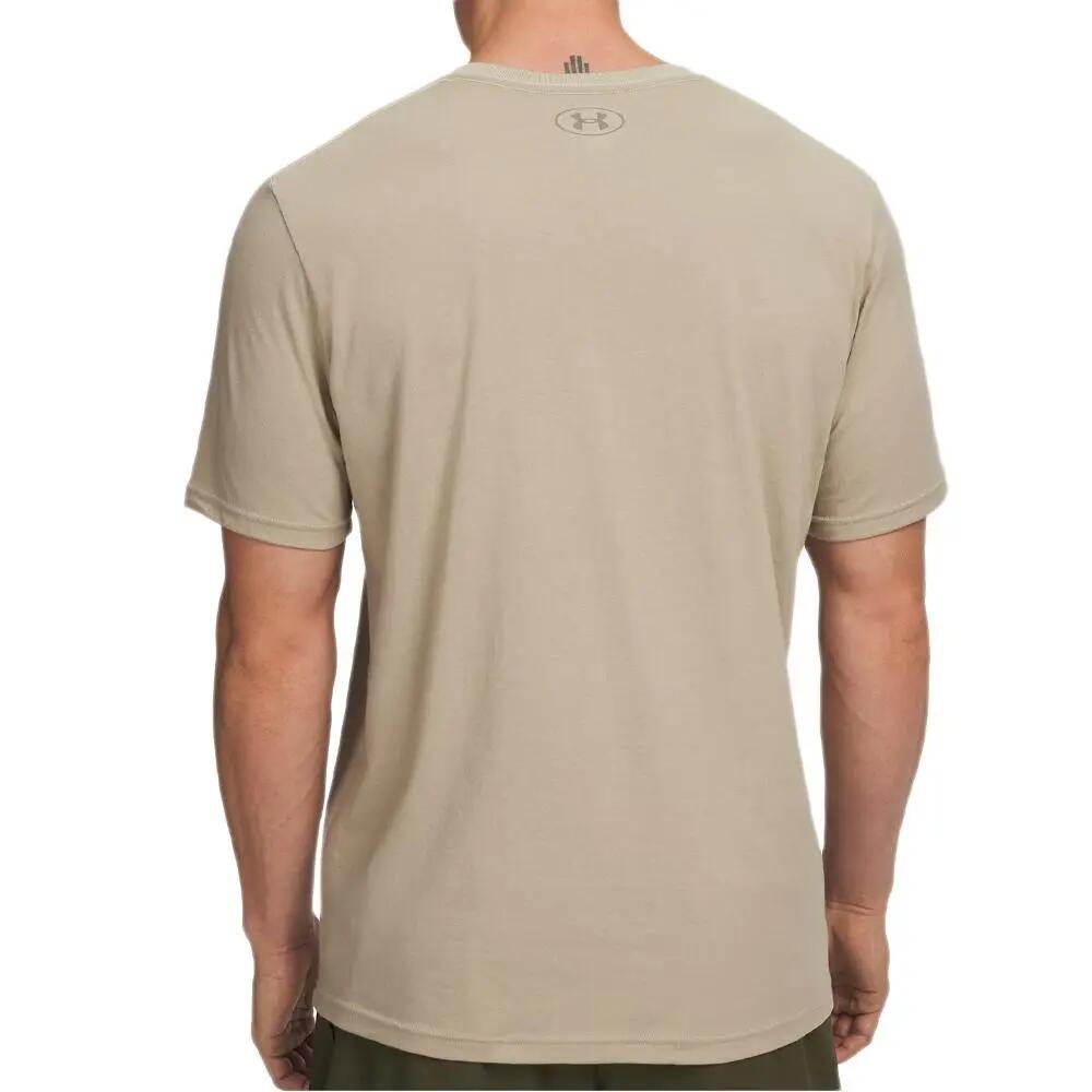T-shirt Uomo Under Armour Beige Chiaro Petto Sinistro 2/4