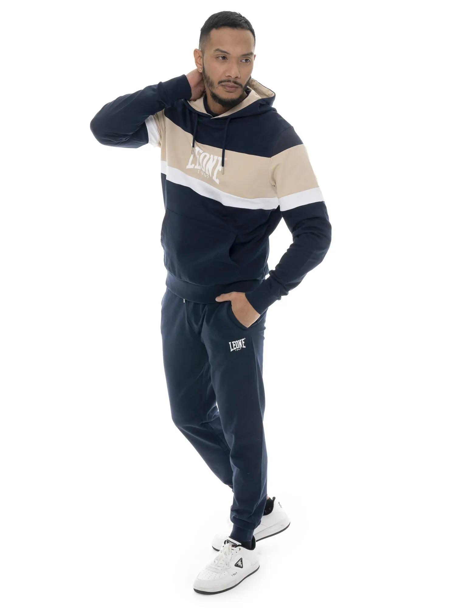 Chándal Leone Easy para hombre con capucha, de algodón sin cepillar. 2/5