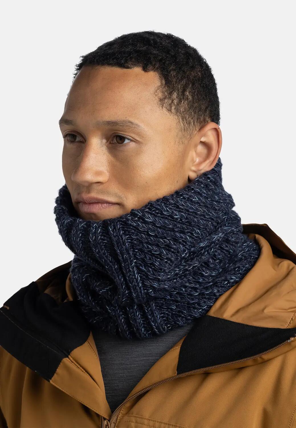 Cache-cou tricoté & Fleece Femme Buff Bleu foncé TAILLE UNIQUE 4/5