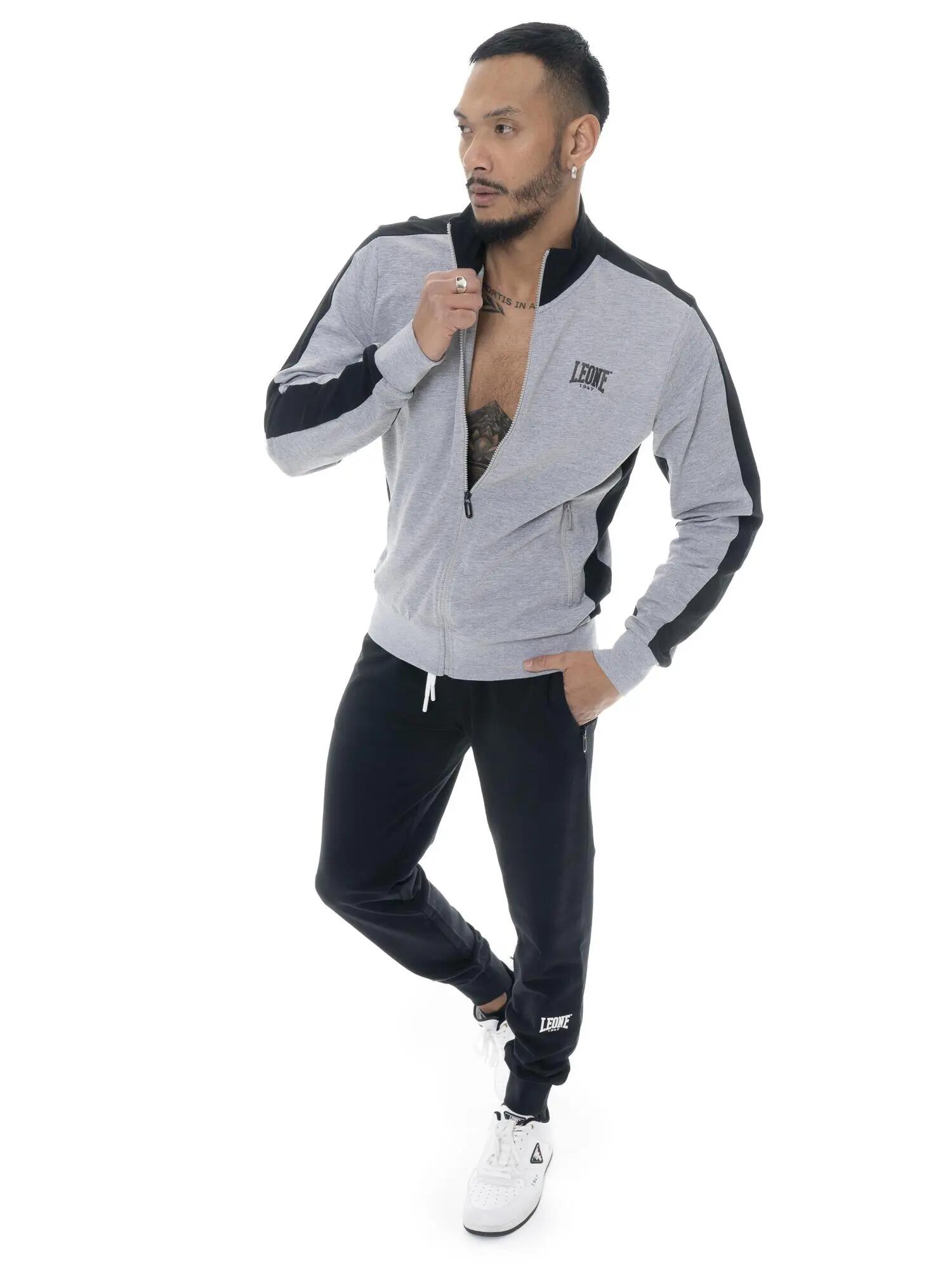 Tuta da uomo in cotone non garzato con colletto e zip Leone Basic 5/5