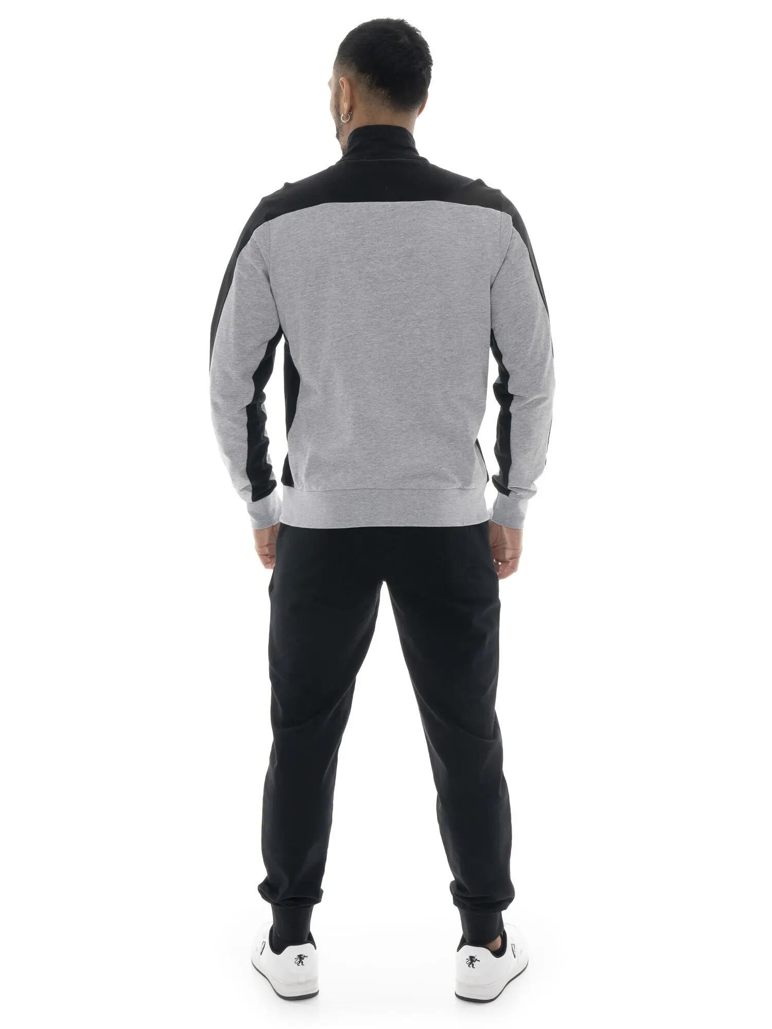 Tuta da uomo in cotone non garzato con colletto e zip Leone Basic 4/5
