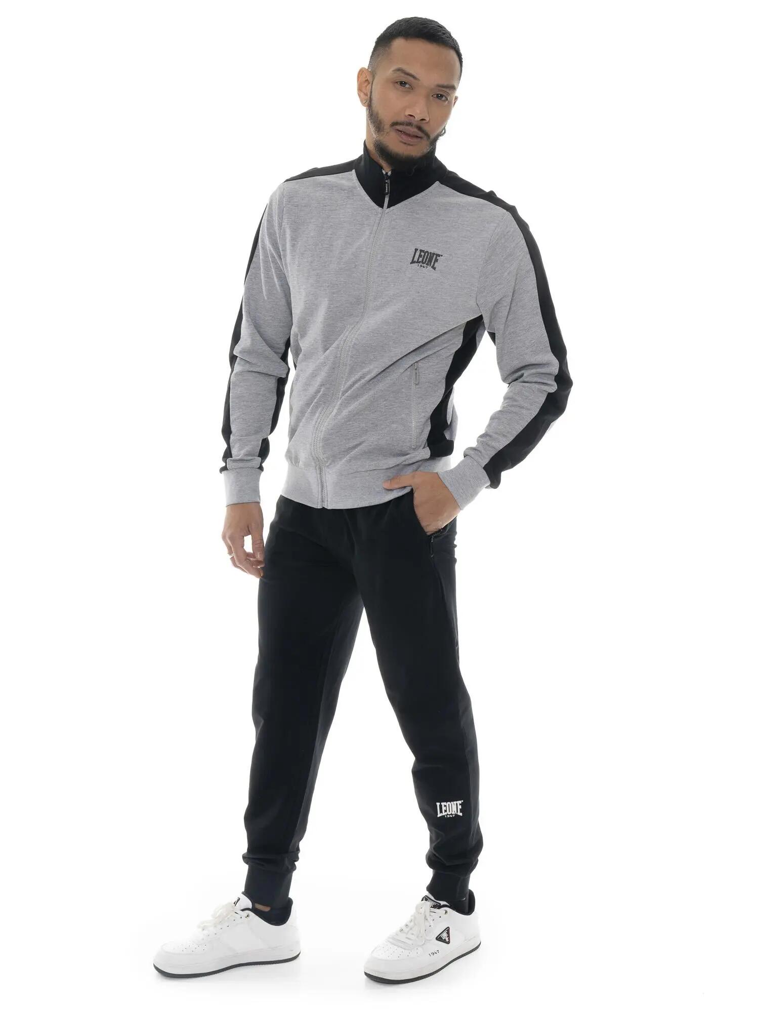 Tuta da uomo in cotone non garzato con colletto e zip Leone Basic 2/5