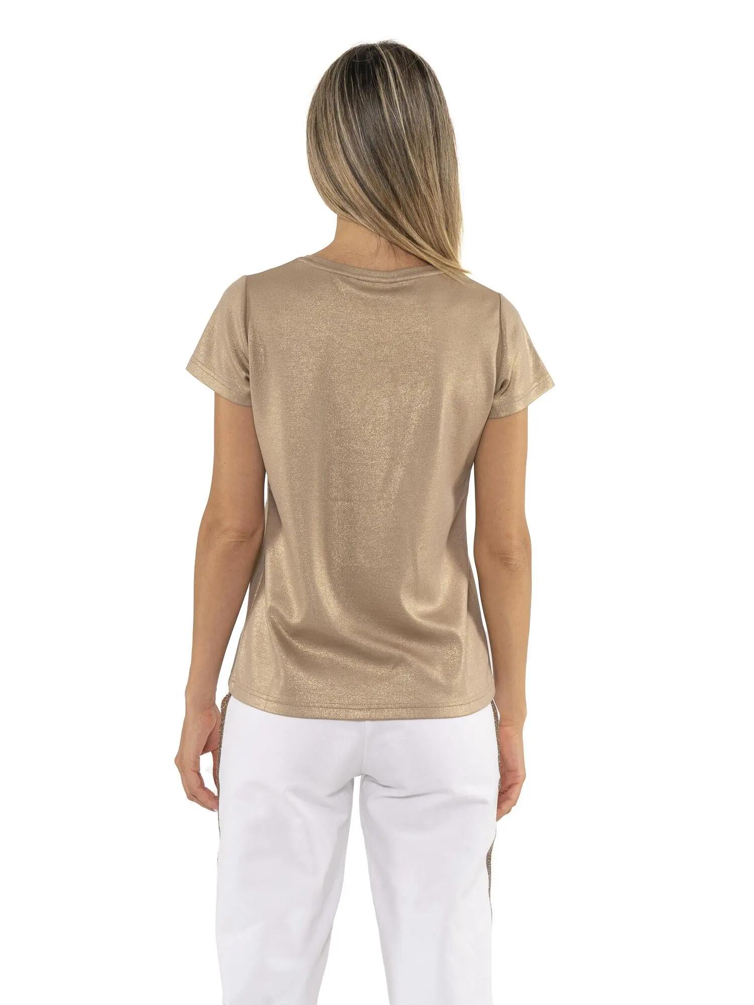Leone Chic Gold dames lurex t-shirt 4/5