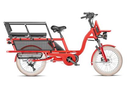 Vélo Cargo GAYA, L'Incroyable Le Long, Coquelicot, pack Enfant