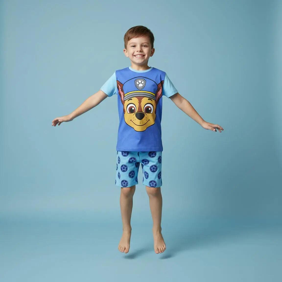 Pyjama Court Enfant Paw Patrol Deux Pièces en Coton Bleu 6/6
