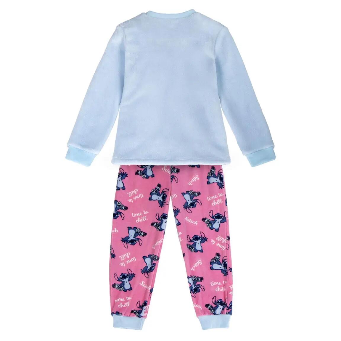 Pyjama Lang Kinder Stitch Tweedelig van Polyester Lichtblauw 2/4