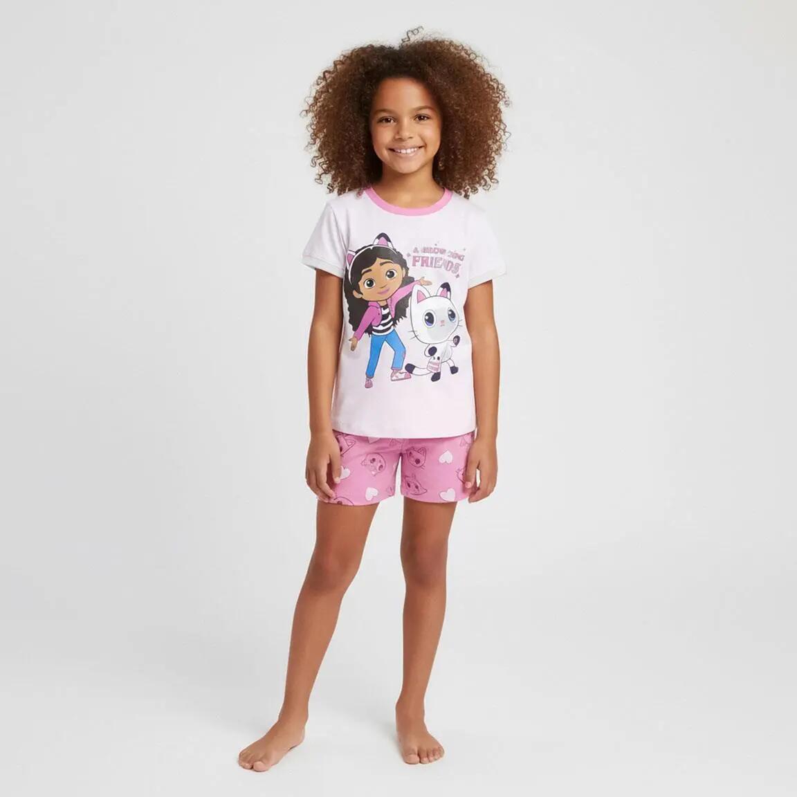 Pigiama Corto Bambino Gabby's Dollhouse Due Pezzi in Cotone Rosa 5/6