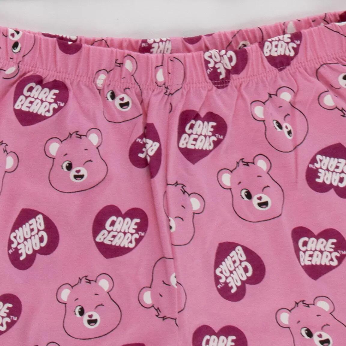 Pijama Curto Infantil Care Bears de Duas Peças de Algodão Rosa 4/6
