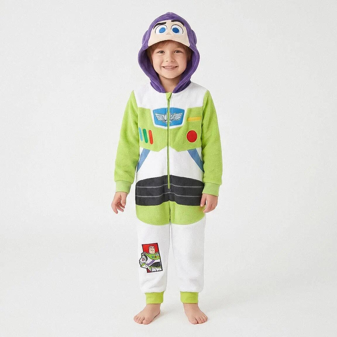 Pijama Comprido Infantil Toy Story de Duas Peças de Poliéster Branco 4/6