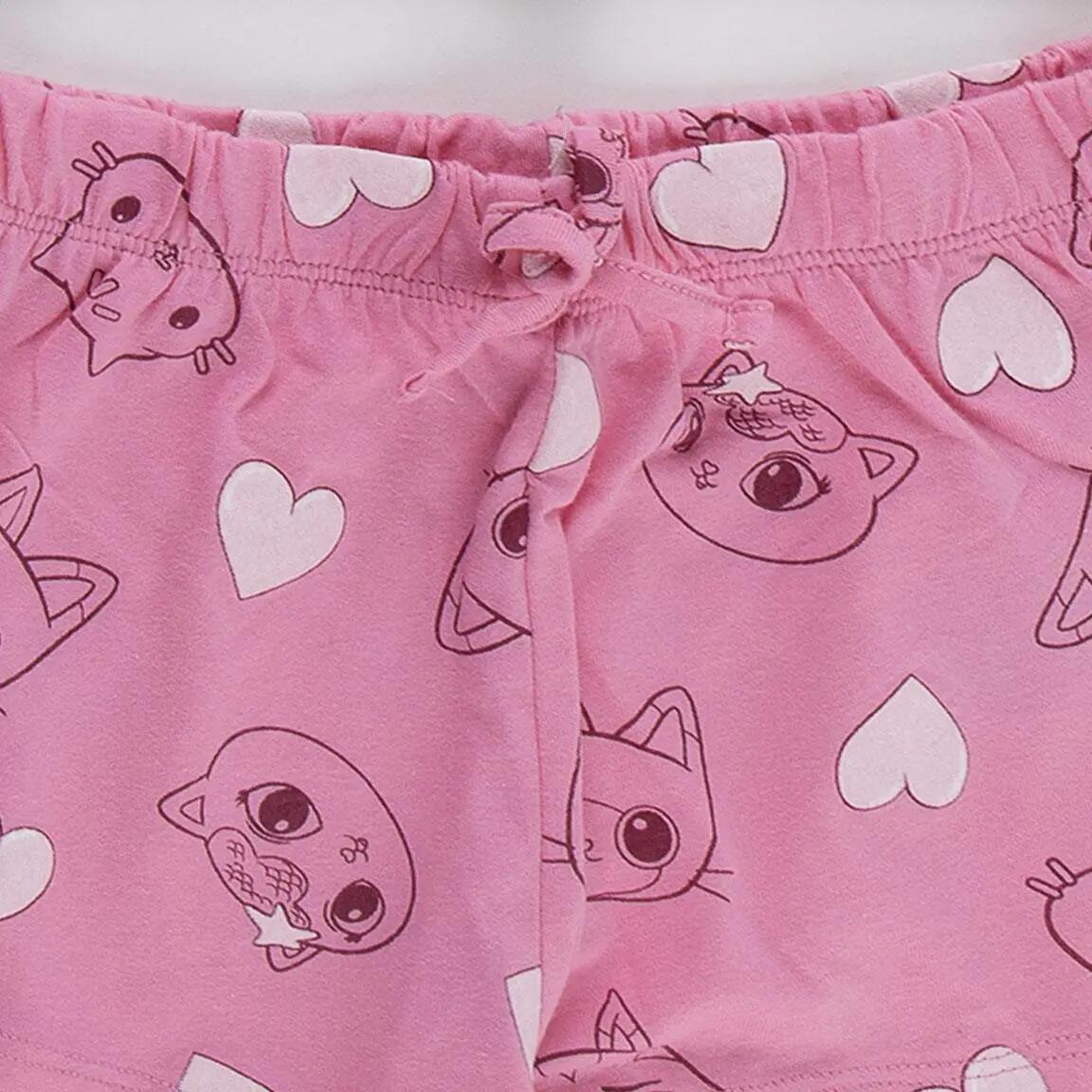 Pigiama Corto Bambino Gabby's Dollhouse Due Pezzi in Cotone Rosa 4/6