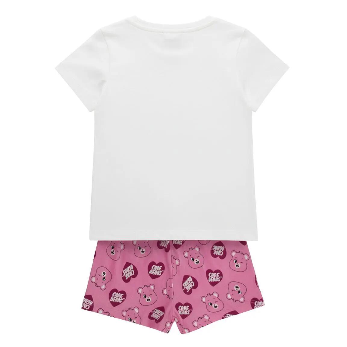 Pijama Curto Infantil Care Bears de Duas Peças de Algodão Rosa 2/6