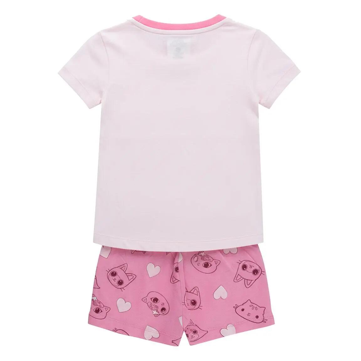 Pigiama Corto Bambino Gabby's Dollhouse Due Pezzi in Cotone Rosa 2/6