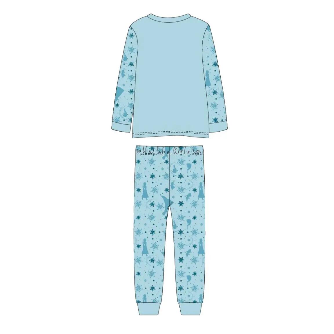 Pyjama Long Enfant Frozen Deux Pièces en Coton et Polyester Turquoise 2/6