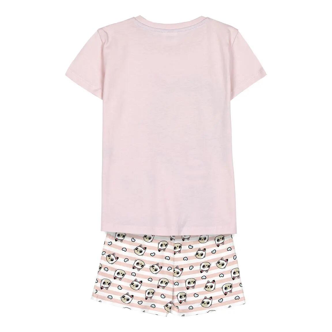 Pigiama Corto Bambino Gabby's Dollhouse Due Pezzi in Cotone Rosa 2/6
