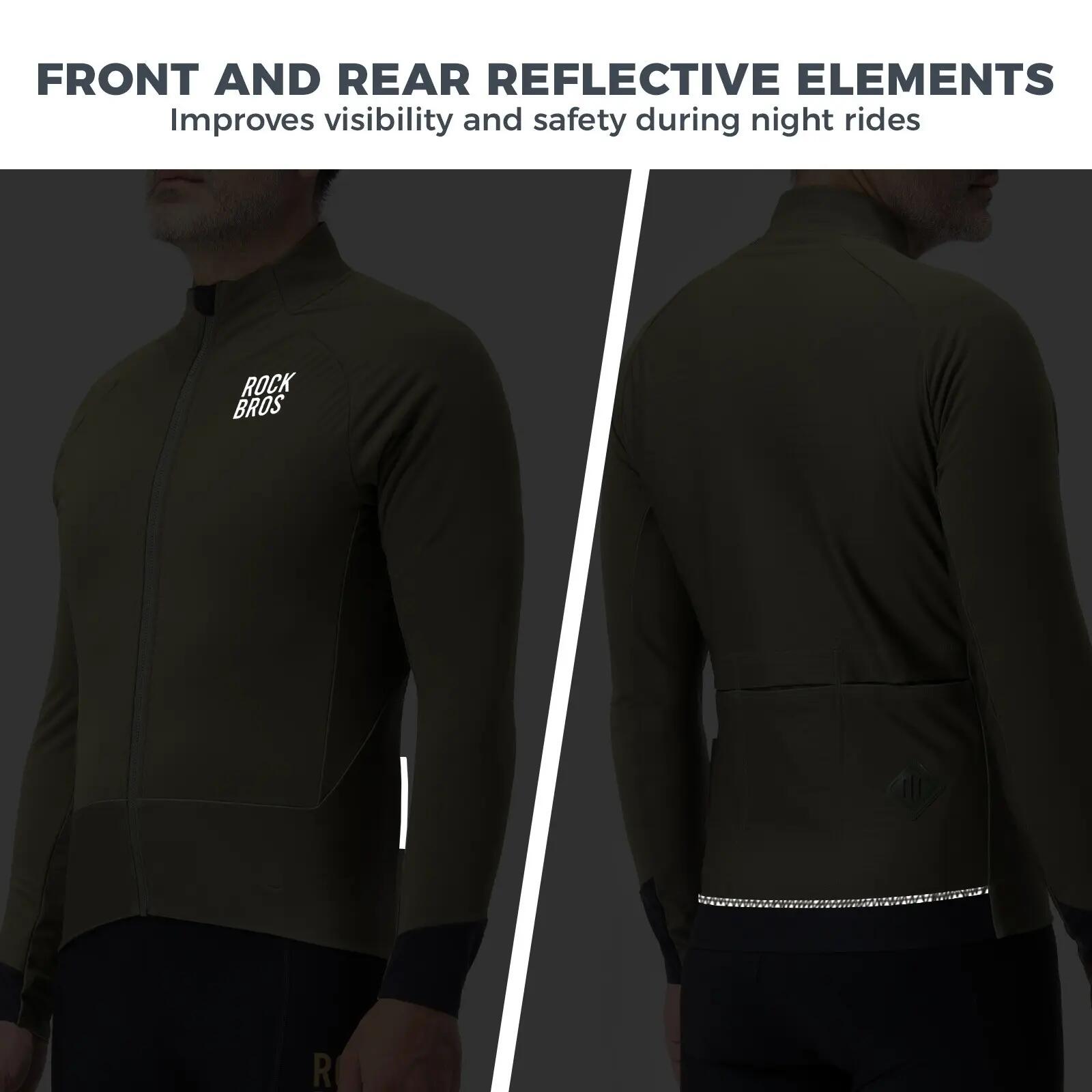 ROCKBROS Veste de vélo d'hiver coupe-vent avec doublure polaire 5/6