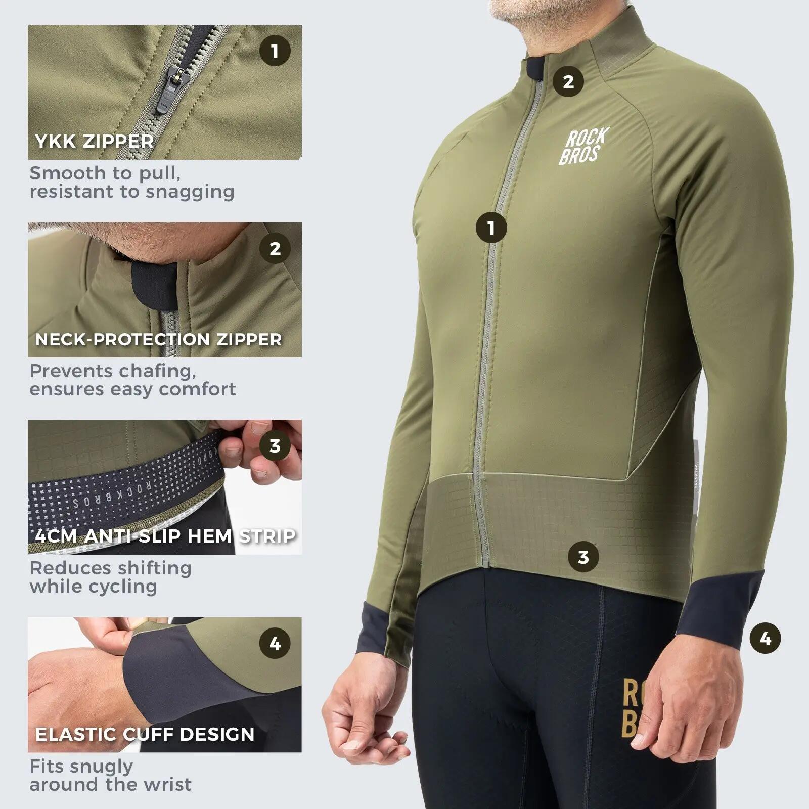 ROCKBROS Veste de vélo d'hiver coupe-vent avec doublure polaire 3/6