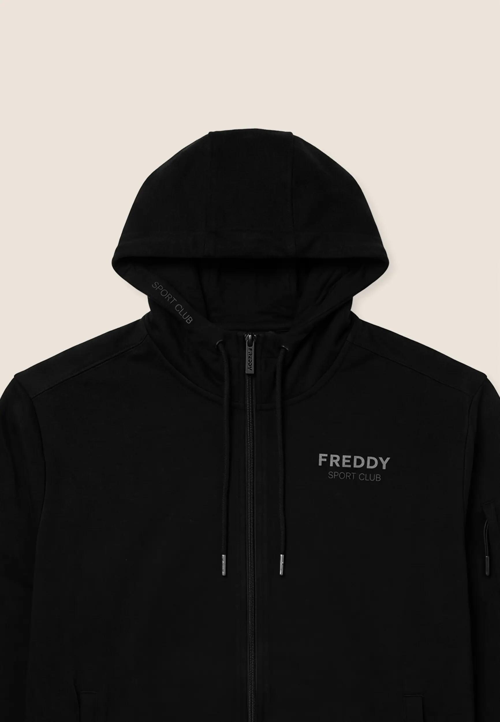 Sweat-shirt à capuche pour hommes avec fermeture zippée et petite poche sur le b 3/3
