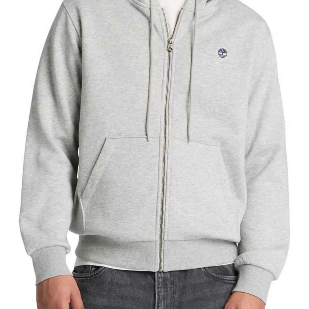 TIMBERLAND men's zip-up sweatshirt - 55% cotton 45% polyester - Hooded grey
