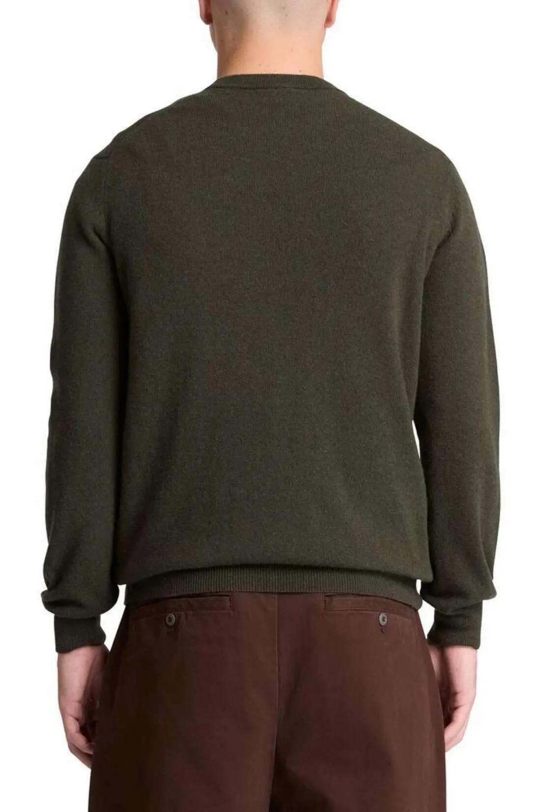 Pullover - Sportswear - Heren - Regular fit, wolmix, ronde hals - Army green 3/3
