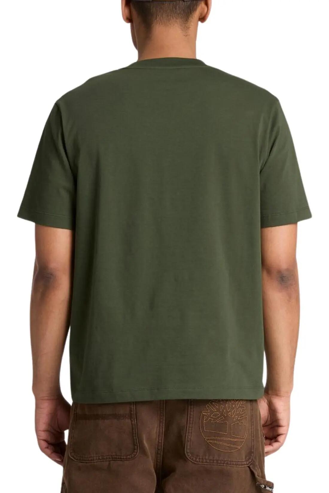 T-shirt - Sportswear - Men - Regular fit, Crew neck, Logo graphic - Army green 3/3