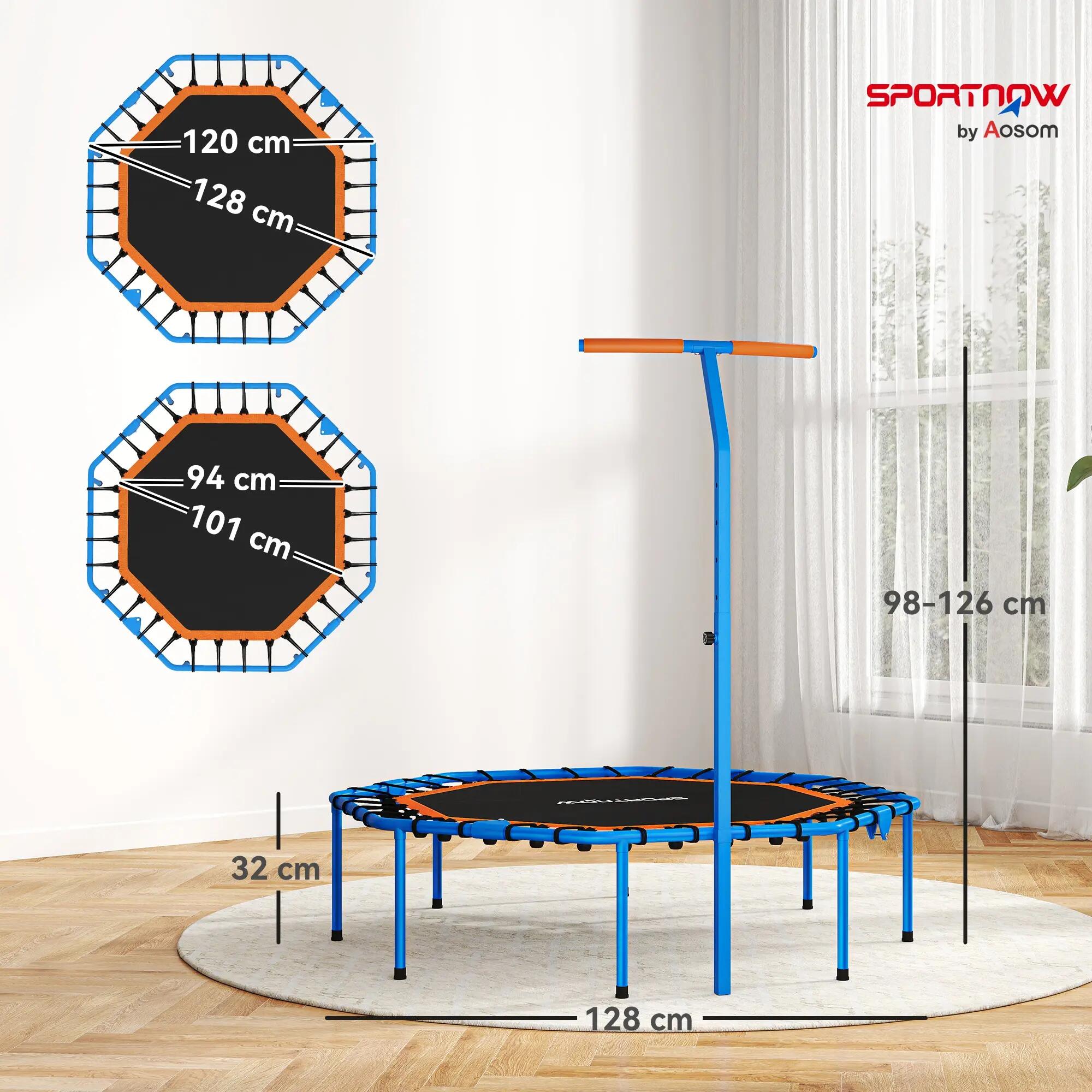 Trampoline de fitness, trampoline d'entraînement avec barre de maintien réglable 5/9