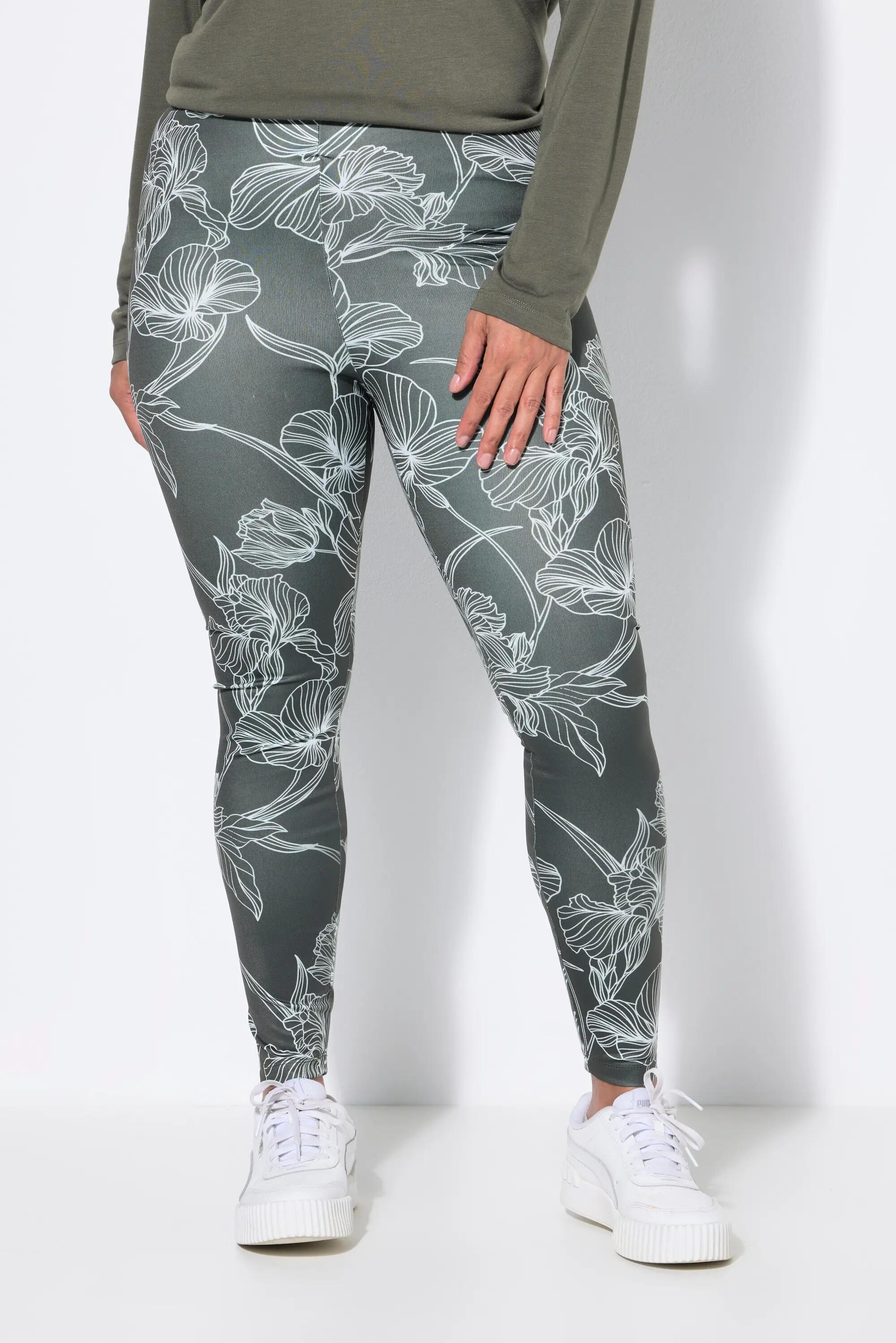 Damen Leggings Blüten Slim Elastikbund 11/13