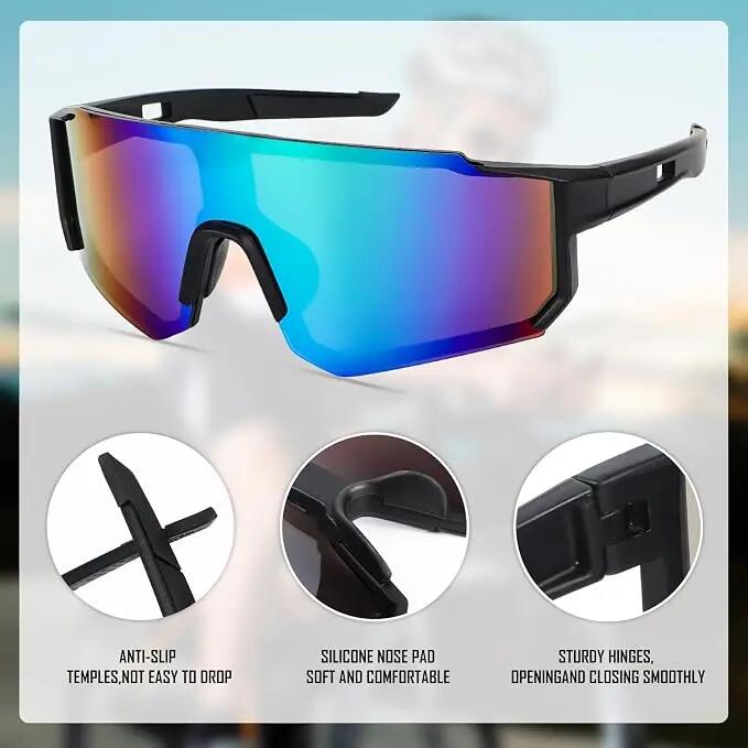 Lot de 2 lunettes de soleil polarisées pour hommes et femmes, protection contre 5/6