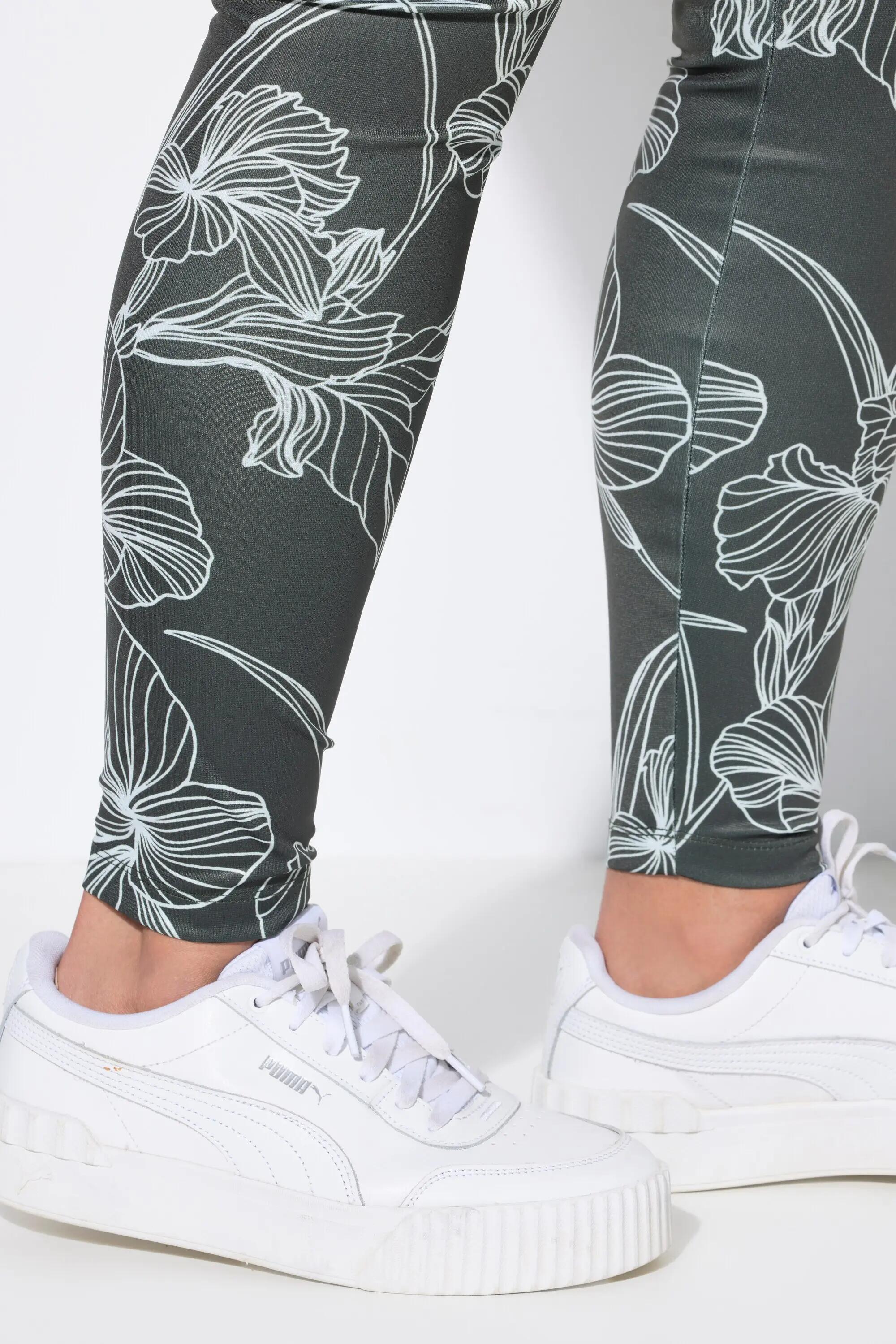 Damen Leggings Blüten Slim Elastikbund 10/13