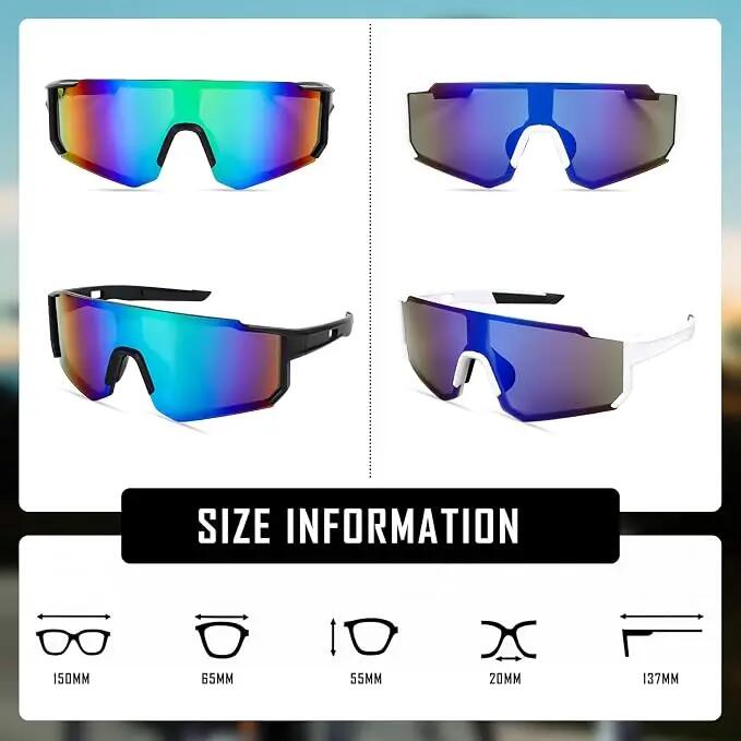 Lot de 2 lunettes de soleil polarisées pour hommes et femmes, protection contre 2/6
