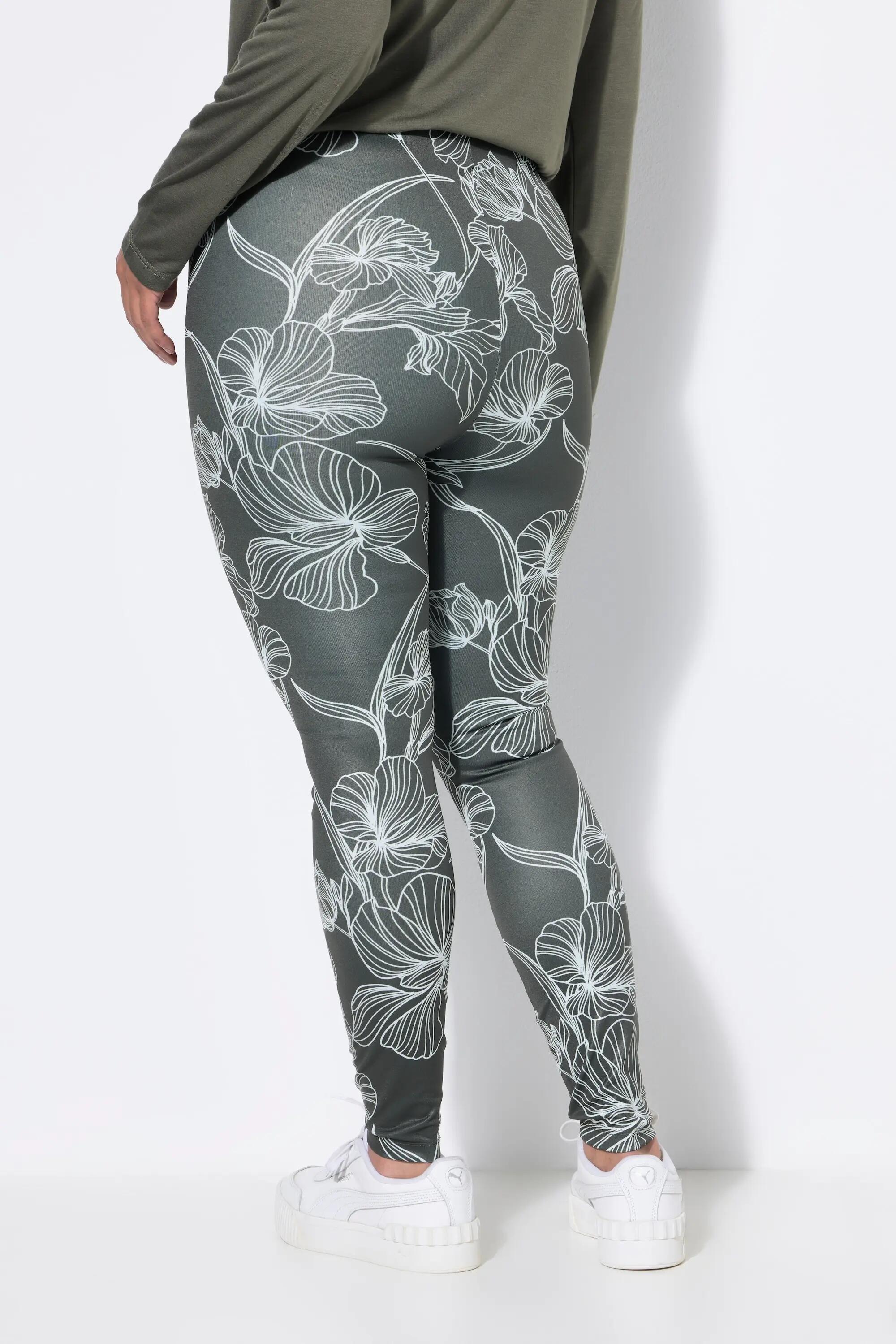 Damen Leggings Blüten Slim Elastikbund 8/13
